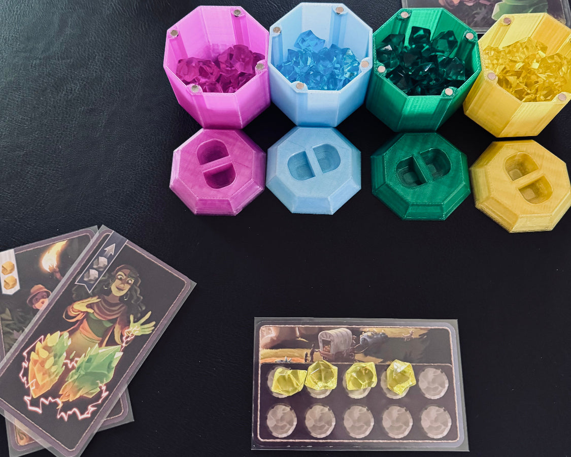 Crystal trays and player board